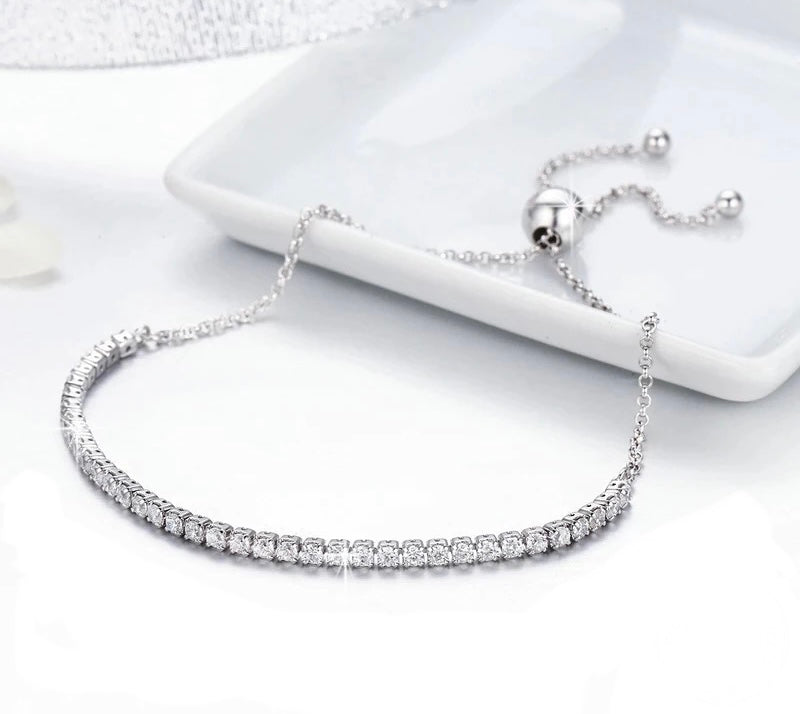 925 Sterling Silver Pavé Tennis Bracelet