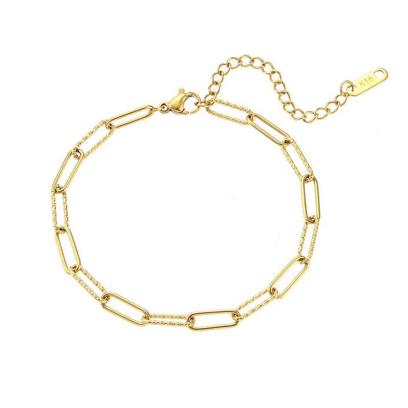 Gold Paperclip Dainty Chain Bracelet