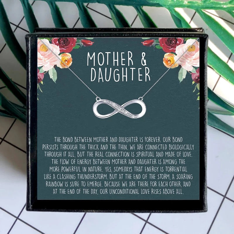 Mother and Daughter Infinity Necklace